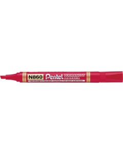 Marker permanentny N860 czerwony ścięta końcówka PENTEL