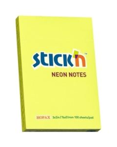 Bloczek STICK`N 76x51mm 100k żółty neon 21132