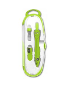 Cyrkiel szkolny z grafitem 2mm ( grafity +temperówka) PC-101 zielony w etui TT7634 PENMATE