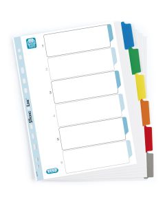 Przekładki kartonowe A4+ MYLAR 1-6 kolor ELBA 100204992