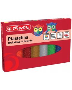 Plastelina 8 kolorów brokatowa 9589003 HERLITZ