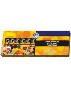 Farby plakatowe 12kolorów tuba 30ml 83110901 ASTRA