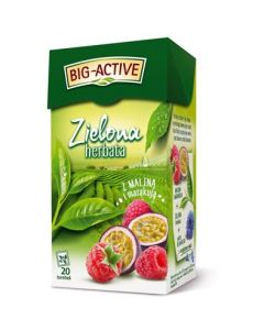 Herbata BIG-ACTIVE zielona (20 torebek) MALINA-MARAKUJA