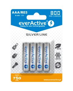 Akumulatorek Ni-MH EVERACTIVE Silver Line AAA/HR03 750mAh blister (4szt)