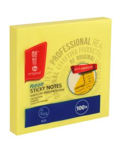 Bloczek samoprzylepny 75x75mm 100k żółty neonowy MB100-20-100 MEMOBE