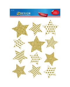 Naklejki foliowe Z-Design na okno - złote gwiazdki 52951 AVERY ZWECKFORM