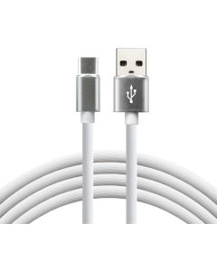 Kabel USB -> USB-C 1m 3A silikonowy biały EVERACTIVE (CBS-1CW)