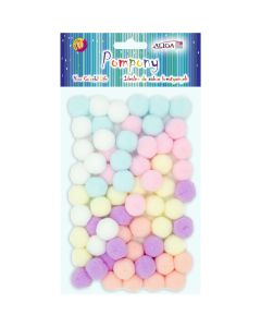 Pompony pastelowe mix 2cm (60 szt.) POM-207 ALIGA