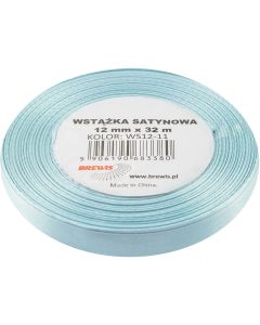 Wstążka satynowa 12mm/32m błękitna BREWIS