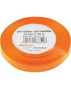 Wstążka satynowa 12mm/32m pomarańczowa BREWIS