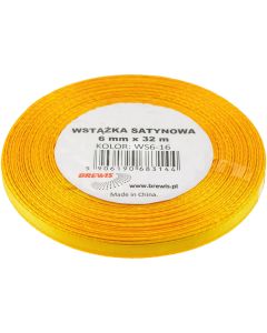 Wstążka satynowa 6mm/32m żółta (2)BREWIS