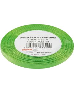 Wstążka satynowa 6mm/32m j.zielony BREWIS