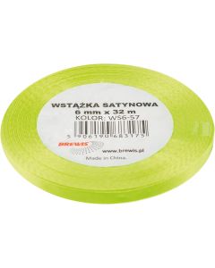 Wstążka satynowa 6mm/32m limonkowy (2) BREWIS