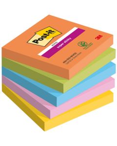 Bloczek samoprzylepny 76x76mm 90k mix kolorów (5szt) POST-IT Super Sticky BOOST