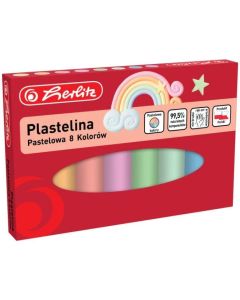 Plastelina 8 kolorów pastelowa 9588880 HERLITZ