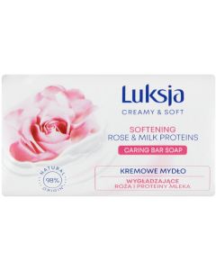 Mydło w kostce LUKSJA 90g o zapachu Róża i Proteiny mleka