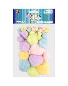 Pompony akrylowe mix kolorów pastelowych i rozmiarów (60) POM-9969 ALIGA