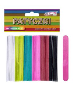 Patyczki mix kolorów 114x10x2mm 60szt. PK-1046 ALIGA