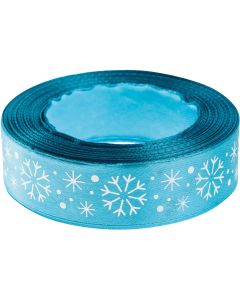 Wstążka satynowa Boże Narodzenie 25mm/22m niebieska WSX25-4 BREWIS