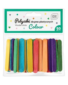 Kolorowe patyczki do prac plastycznych 65x10 50szt. INTERDRUK