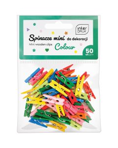 Kolorowe spinacze do dekoracji MINI 50szt. INTERDRUK