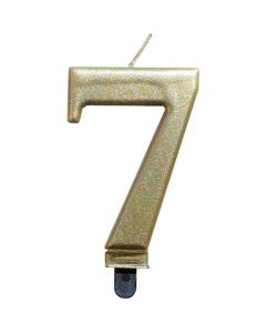 Świeczka urodzinowa metaliczna ZŁOTA SF-357-7 GO PARTY