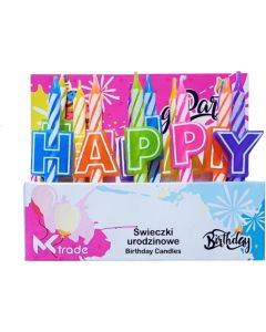 Świeczki urodzinowe kolorowe Happy Birthday SH-200 GO PARTY