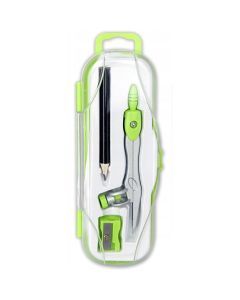 Cyrkiel szkolny z ołówkiem + temperówka w etui PC-102 zielony TT7638 PENMATE