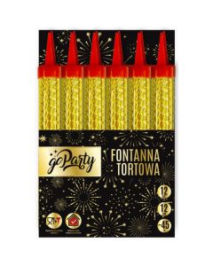 Fontanna tortowa ZŁOTA 12cm (12szt) F12-12 GO PARTY