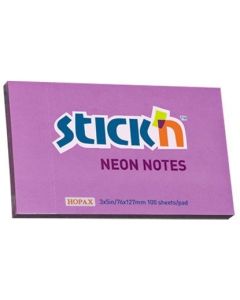 Bloczek STICK"N 127x76mm fioletowy neonowy 100k 21214 STICK"N