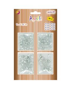 Agrafki srebrne mix wielkości (100 szt.) AGR-3103 ALIGA