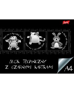 Blok techniczny A4 10k 180g czarny UNIPAP