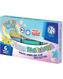 Modelina pastelowa z brokatem 6 kolorów 304118001 ASTRA