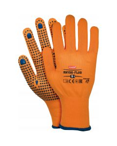 Rękawice REIS RNYDO-FLUO P poliestrowe nakrapiane pcv pomarańczowe fluorescencyjne roz.10/XL