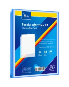Teczka ofertowa A4 PP 20 koszulek NIEBIESKA BT630-N20 TETIS