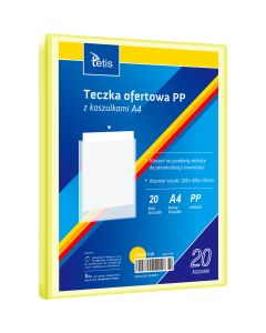Teczka ofertowa A4 PP 20 koszulek ŻÓŁTA BT630-Y20 TETIS