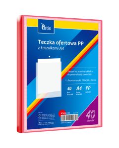 Teczka ofertowa A4 PP 40 koszulek CZERWONA BT630-C40 TETIS