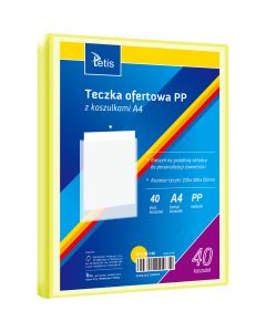 Teczka ofertowa A4 PP 40 koszulek ŻÓŁTA BT630-Y40 TETIS