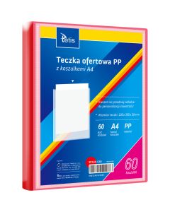 Teczka ofertowa A4 PP 60 koszulek CZERWONA BT630-C60 TETIS