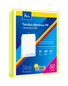 Teczka ofertowa A4 PP 60 koszulek ŻÓŁTA BT630-Y60 TETIS