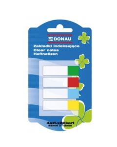 Zakładki indeksujące PP 12x45mm 4x20kartek 7568001PL-99 DONAU