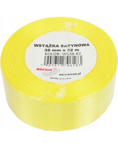 Wstążka satynowa 38mm/32m kanarkowa 82 BREWIS