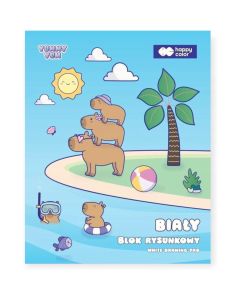 Blok rysunkowy Kapibara Yummy Yum biały A4 80g/m2 20ark. HA 3708 2030-0PP HAPPY COLOR