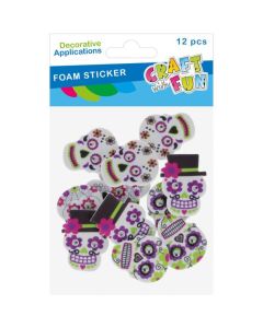 Naklejki piankowe Meksykańskie czaszki 12szt. 572692 CRAFT WITH FUN
