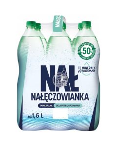 Woda mineralna NAŁĘCZOWIANKA 1,5L (6szt) delikatnie gazowana z kaucją