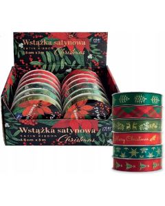 Wstążka satynowa CHRISTMAS 3m INTERDRUK