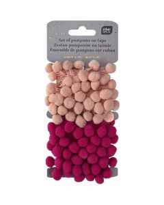 Zestaw pomponów na taśmie 2x1,5m Satin Gold INTERDRUK