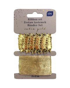 Zestaw tasiemek 2x2m ZŁOTY Satin Gold INTERDRUK