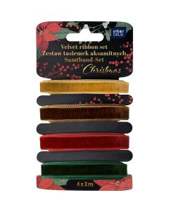 Zestaw tasiemek aksamitnych 4x2m Christmas INTERDRUK