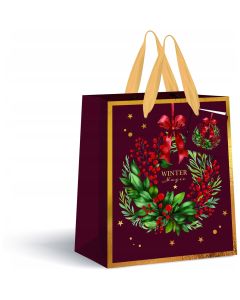 Torebka prezentowa duża Burgundy Boże Narodzenie 190g 33x46x13cm INTERDRUK